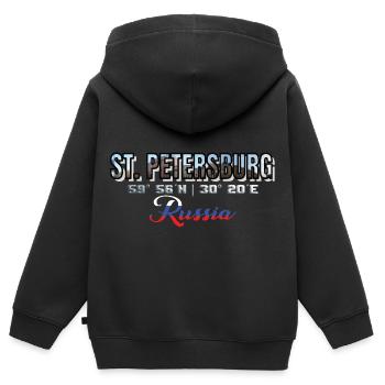 St Petersburg Stadt Russland Tourismus Piter - Kinder Premium Organic Zip Hoodie - Schwarz - Hinten - AI Model Kid Male (0cm)
