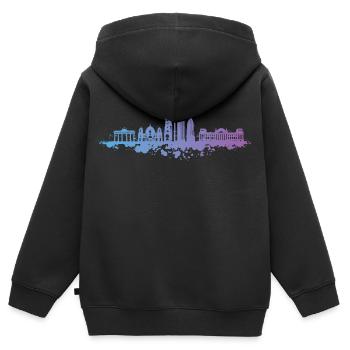 Berlin Brandenburger Tor Hauptstadt - Kinder Premium Organic Zip Hoodie - Schwarz - Hinten - AI Model Kid Male (0cm)
