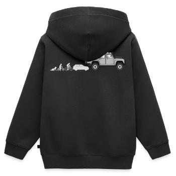 Evolution Landi 2 - Kinder Premium Organic Zip Hoodie - Schwarz - Hinten - AI Model Kid Male (0cm)