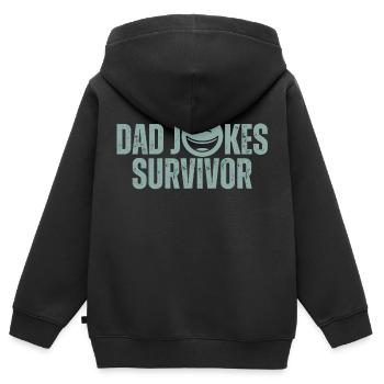 Papa plaisante Survivant - Sweat Premium à capuche zippé enfant bio - noir - Dos - AI Model Kid Male (0cm)