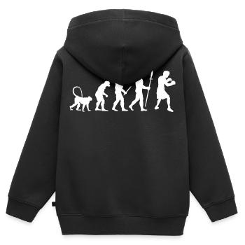 Évolution de la boxe - Sweat Premium à capuche zippé enfant bio - noir - Dos - AI Model Kid Male (0cm)