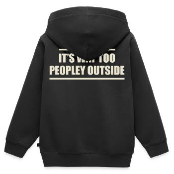 Draußen ist es viel zu menschenleer - Kinder Premium Organic Zip Hoodie - Schwarz - Hinten - AI Model Kid Male (0cm)