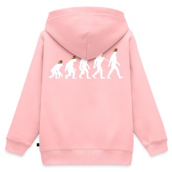 Homo Karnevalis | Evolution der Narren, Fastnacht - Kinder Premium Organic Zip Hoodie - Rosa - Hinten - AI Model Kid Female (0cm)