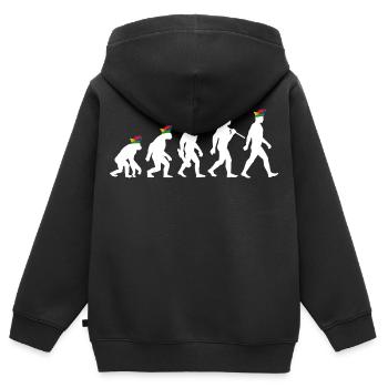 Homo Karnevalis | Evolution der Narren, Fastnacht - Kinder Premium Organic Zip Hoodie - Schwarz - Hinten - AI Model Kid Male (0cm)