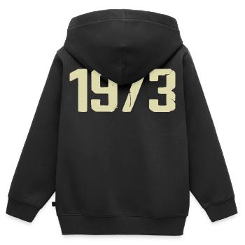 Jubilé 1973 - Sweat Premium à capuche zippé enfant bio - noir - Dos - AI Model Kid Male (0cm)