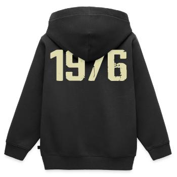Jubilé 1976 - Sweat Premium à capuche zippé enfant bio - noir - Dos - AI Model Kid Male (0cm)