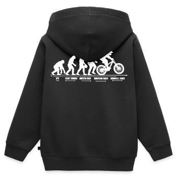 Mountainbike Evolution Downhill MTB Geschenk - Kinder Premium Organic Zip Hoodie - Schwarz - Hinten - AI Model Kid Male (0cm)