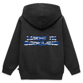 Made in Scotland Flagge Farbe Text Design Geschenk - Kinder Premium Organic Zip Hoodie - Schwarz - Hinten - AI Model Kid Male (0cm)