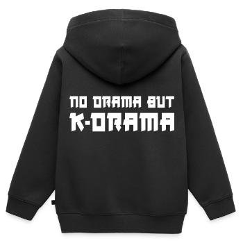 No Drama But K-Drama - Kinder Premium Organic Zip Hoodie - Schwarz - Hinten - AI Model Kid Male (0cm)
