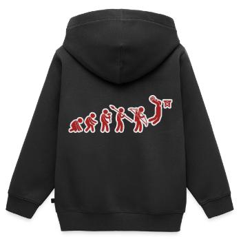 Evolution Basketball Red White Grunge - Kinder Premium Organic Zip Hoodie - Schwarz - Hinten - AI Model Kid Male (0cm)