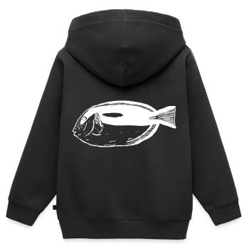 Paletten Doktorfisch weiß - Kinder Premium Organic Zip Hoodie - Schwarz - Hinten - AI Model Kid Male (0cm)