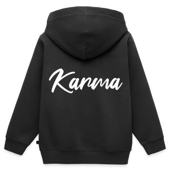 Karma Schicksal Glaube Yoga Karma - Kinder Premium Organic Zip Hoodie - Schwarz - Hinten - AI Model Kid Male (0cm)