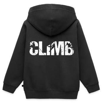 CLIMB Kletter Bergsteiger Motto - Kinder Premium Organic Zip Hoodie - Schwarz - Hinten - AI Model Kid Male (0cm)