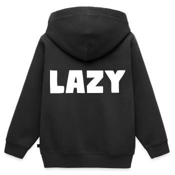 Lazy - Kids Premium Organic Zip-up Hoodie - black - Back - AI Model Kid Male (0cm)