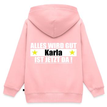 Karla Name Vorname Geburtstag - Kinder Premium Organic Zip Hoodie - Rosa - Hinten - AI Model Kid Female (0cm)
