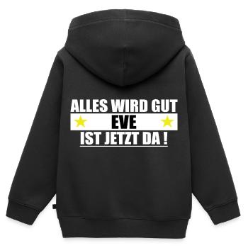 Eve Name First Name Birthday - Kids Premium Organic Zip-up Hoodie - black - Back - AI Model Kid Male (0cm)