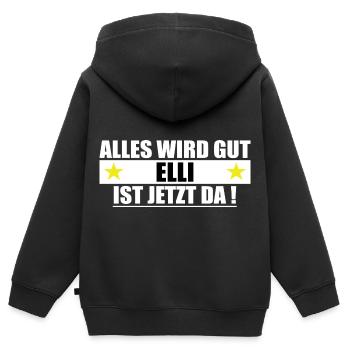 Elli Name Vorname Geburtstag - Kinder Premium Organic Zip Hoodie - Schwarz - Hinten - AI Model Kid Male (0cm)