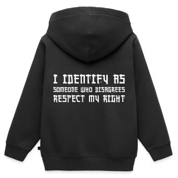 Identität Anders Dagegen - Kinder Premium Organic Zip Hoodie - Schwarz - Hinten - AI Model Kid Male (0cm)