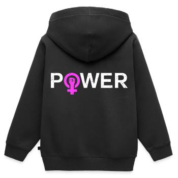 Girl Power Women's Power - Kids Premium Organic Zip-up Hoodie - black - Back - AI Model Kid Male (0cm)