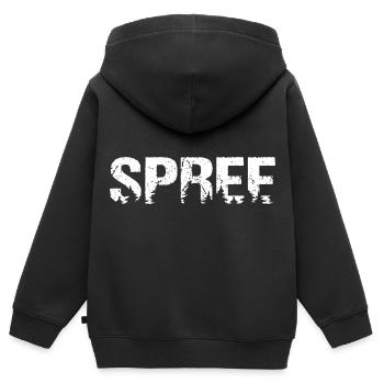 Spree Wald Natur - Kinder Premium Organic Zip Hoodie - Schwarz - Hinten - AI Model Kid Male (0cm)