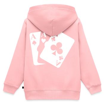 Cartes à jouer - Sweat Premium à capuche zippé enfant bio - rose - Dos - AI Model Kid Female (0cm)