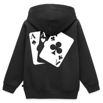 playing cards - Kids Premium Organic Zip-up Hoodie - black - Back - AI Model Kid Male (0cm)