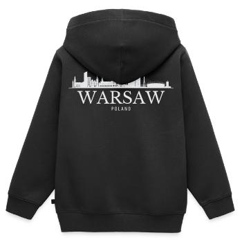 Warschauer Skyline, Warschau Polen - Kinder Premium Organic Zip Hoodie - Schwarz - Hinten - AI Model Kid Male (0cm)