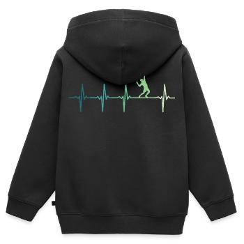 Tennis - Kinder Premium Organic Zip Hoodie - Schwarz - Hinten - AI Model Kid Male (0cm)