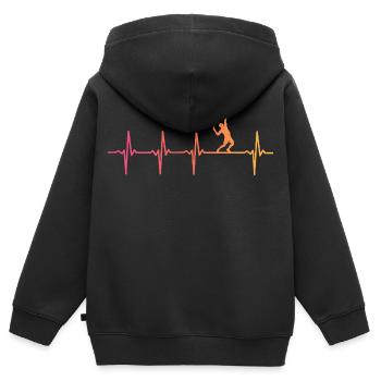 Tennisspieler von Sunset Heartbeat - Kinder Premium Organic Zip Hoodie - Schwarz - Hinten - AI Model Kid Male (0cm)
