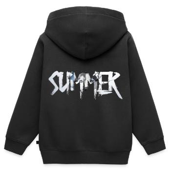 Summer Sommer - Kinder Premium Organic Zip Hoodie - Schwarz - Hinten - AI Model Kid Male (0cm)