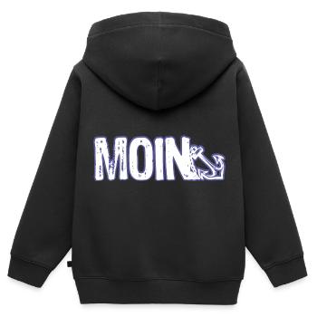 MOIN Nordisches Andenken Gruß Küste - Kinder Premium Organic Zip Hoodie - Schwarz - Hinten - AI Model Kid Male (0cm)