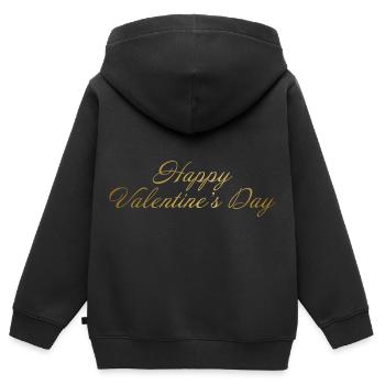 Amour-Romance - Sweat Premium à capuche zippé enfant bio - noir - Dos - AI Model Kid Male (0cm)