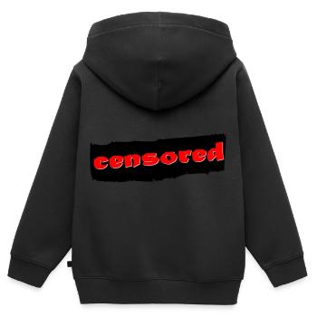 Censored LOGO - Kids Premium Organic Zip-up Hoodie - black - Back - AI Model Kid Male (0cm)