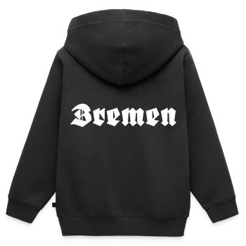 Bremen - Kinder Premium Organic Zip Hoodie - Schwarz - Hinten - AI Model Kid Male (0cm)