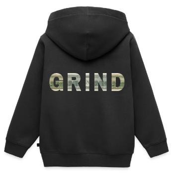 Moudre Dollar Bill Texture Motivation Inspiration - Sweat Premium à capuche zippé enfant bio - noir - Dos - AI Model Kid Male (0cm)
