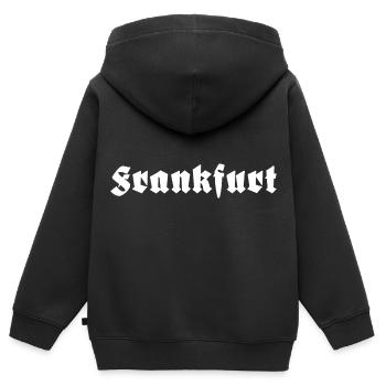Francfort - Sweat Premium à capuche zippé enfant bio - noir - Dos - AI Model Kid Male (0cm)