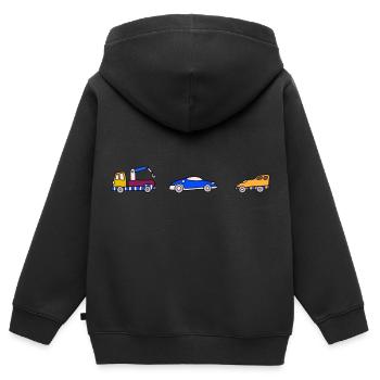Auto Auto - Kinder Premium Organic Zip Hoodie - Schwarz - Hinten - AI Model Kid Male (0cm)
