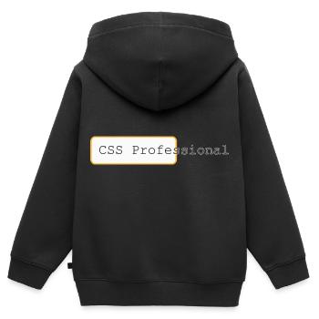 CSS Professional - Master of Web Layouts - Kids Premium Organic Zip-up Hoodie - black - Back - AI Model Kid Male (0cm)