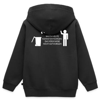 entsorgen - Kinder Premium Organic Zip Hoodie - Schwarz - Hinten - AI Model Kid Male (0cm)