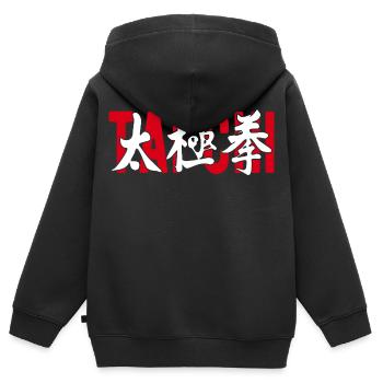 Taichi Tai Chi Kampfsport Kanji Gym China - Kinder Premium Organic Zip Hoodie - Schwarz - Hinten - AI Model Kid Male (0cm)