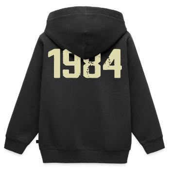 Jubilé 1984 - Sweat Premium à capuche zippé enfant bio - noir - Dos - AI Model Kid Male (0cm)