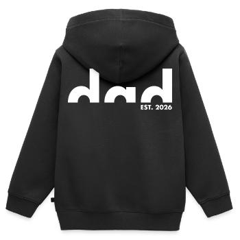 Dad Est. 2026 | Vater | Vatertag - Kinder Premium Organic Zip Hoodie - Schwarz - Hinten - AI Model Kid Male (0cm)
