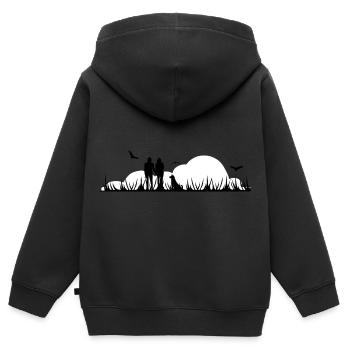 Paar Liebe Valentinstag - Kinder Premium Organic Zip Hoodie - Schwarz - Hinten - AI Model Kid Male (0cm)