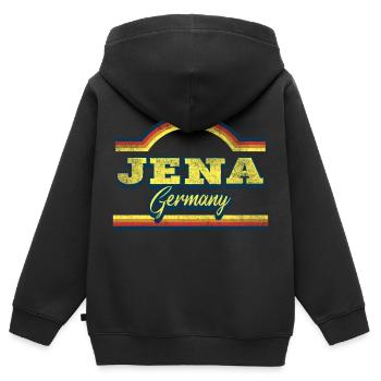 Jena Allemagne City Font Vintage Retro - Sweat Premium à capuche zippé enfant bio - noir - Dos - AI Model Kid Male (0cm)