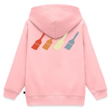 Pinceau à peindre - Sweat Premium à capuche zippé enfant bio - rose - Dos - AI Model Kid Female (0cm)