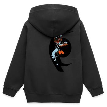 fantôme - Sweat Premium à capuche zippé enfant bio - noir - Dos - AI Model Kid Male (0cm)