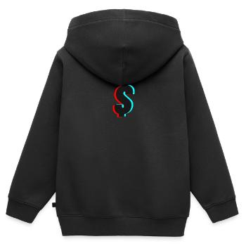 Dollar - Sweat Premium à capuche zippé enfant bio - noir - Dos - AI Model Kid Male (0cm)