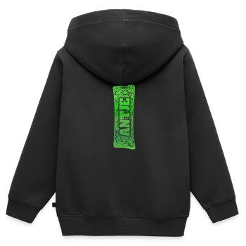 Cadeau pour Antje - Sweat Premium à capuche zippé enfant bio - noir - Dos - AI Model Kid Male (0cm)