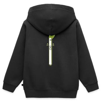 lustiger Lauch - Kinder Premium Organic Zip Hoodie - Schwarz - Hinten - AI Model Kid Male (0cm)