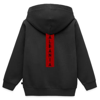 Albanien - Kinder Premium Organic Zip Hoodie - Schwarz - Hinten - AI Model Kid Male (0cm)